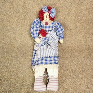 NEW Vintage Raggedy Ann Doll w/ Matching Doll Country Decor Primitive Folk 22in.
